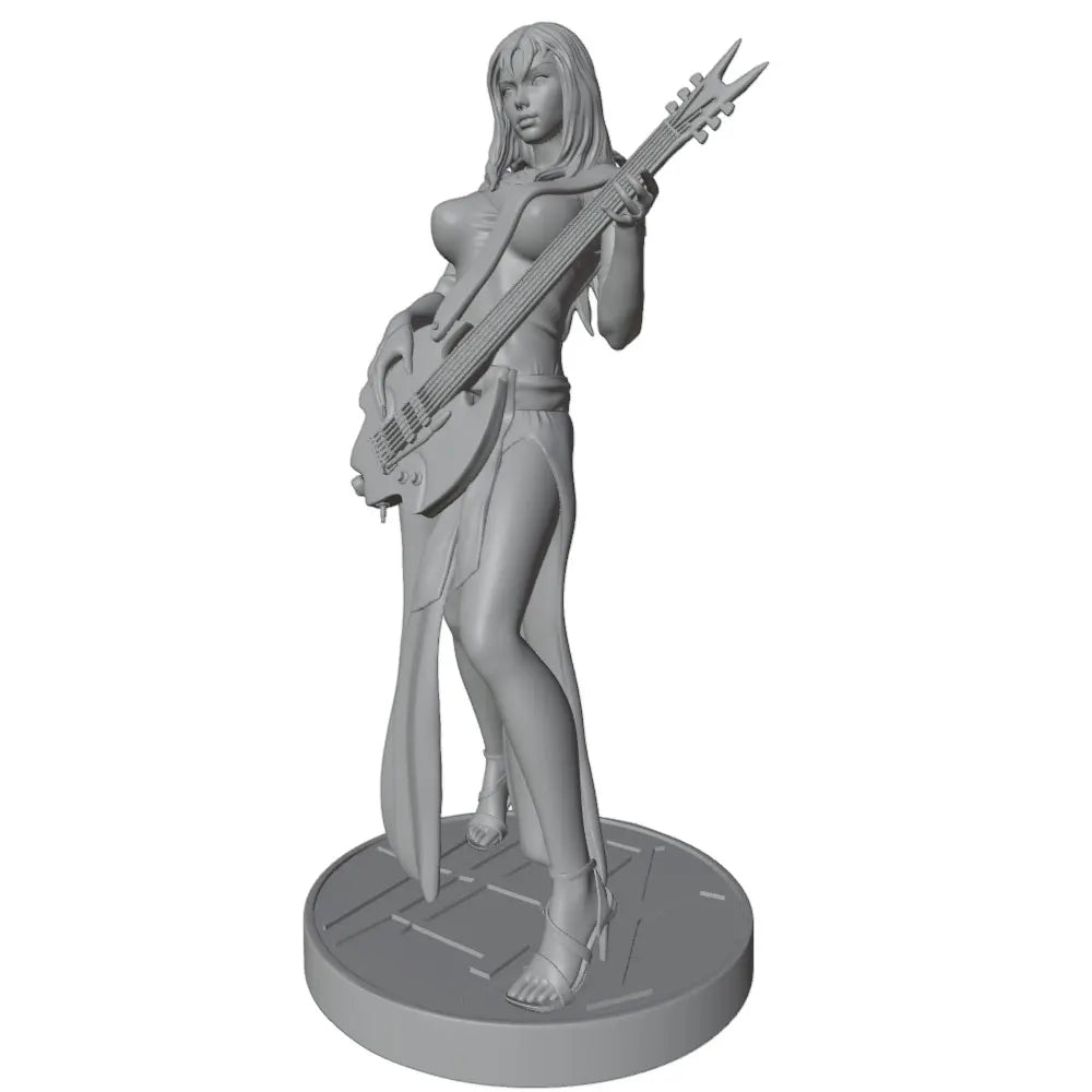 1/24 Female Guitarist, Resin Model Figure Kit, Anime Theme, Unassembled and Unpainted