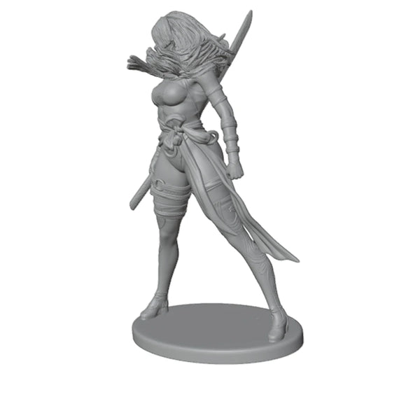 75mm Samurai Girl, Resin Model Figure Kit, Fantasy Theme, Unassembled and Unpainted
