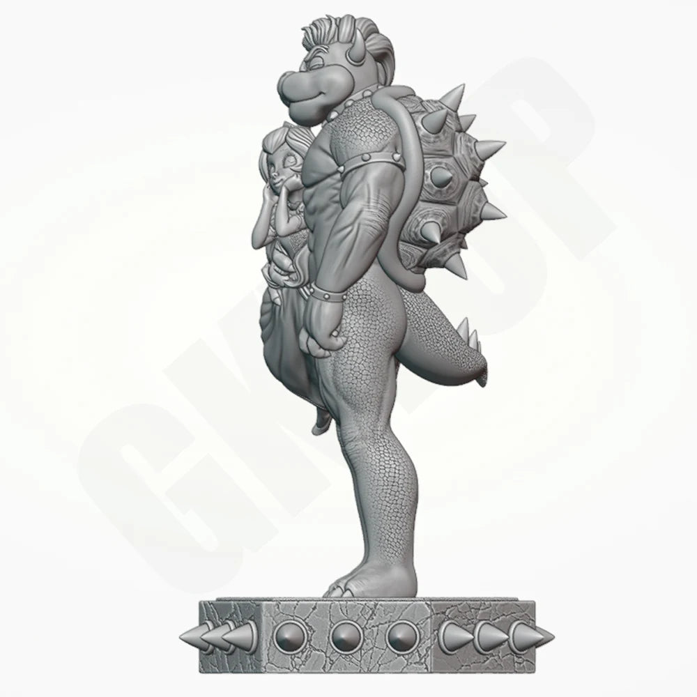 Turtle Demon & Princess, 2 Figures, Resin Model Figure Kit, Fantasy Theme, Unassembled and Unpainted