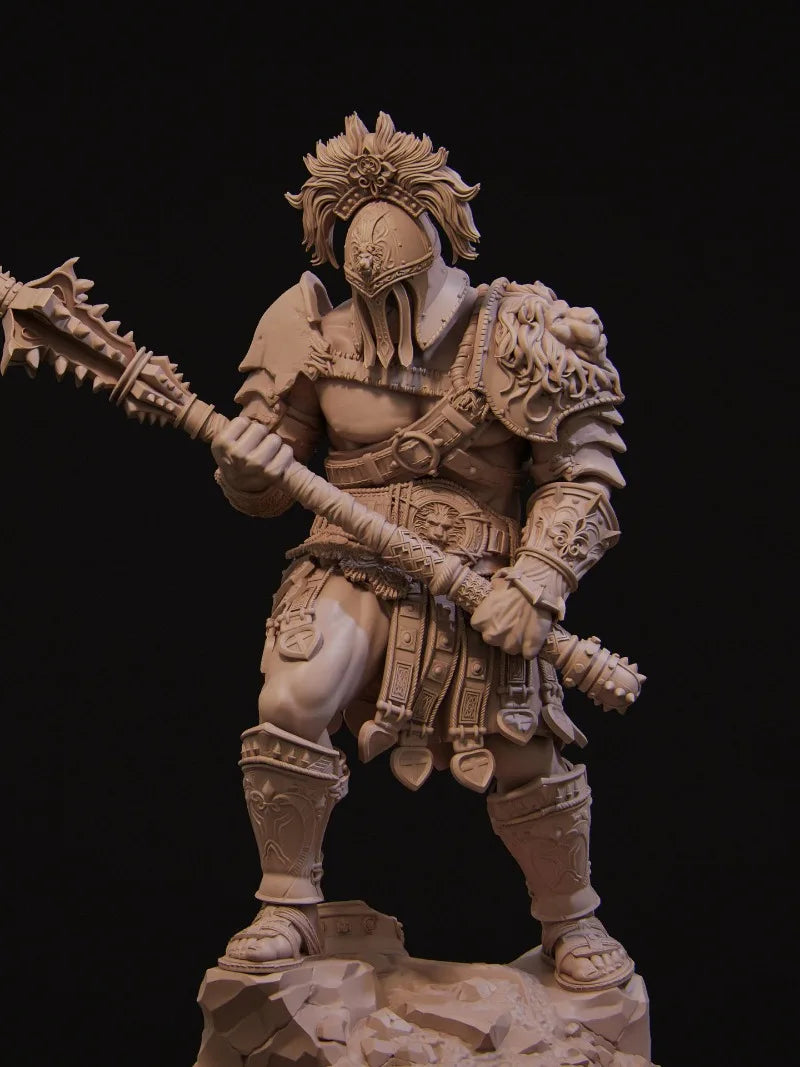 1/24 Ancient Barbarian with Spiky Mohawk and Battle Axe, Resin Model Figure Kit, Unassembled and Unpainted