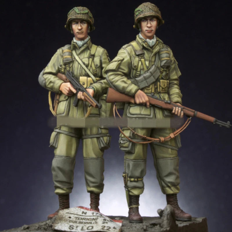 1/35 WWII US Airborne, 4 Figures, Resin Model Figure Kit, Unassembled and Unpainted