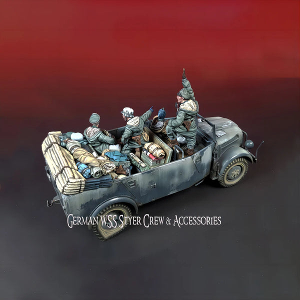 1/35 WWII German Steyr Truck Crew, 4 Figures, Resin Model Figure Kit, Unassembled and Unpainted