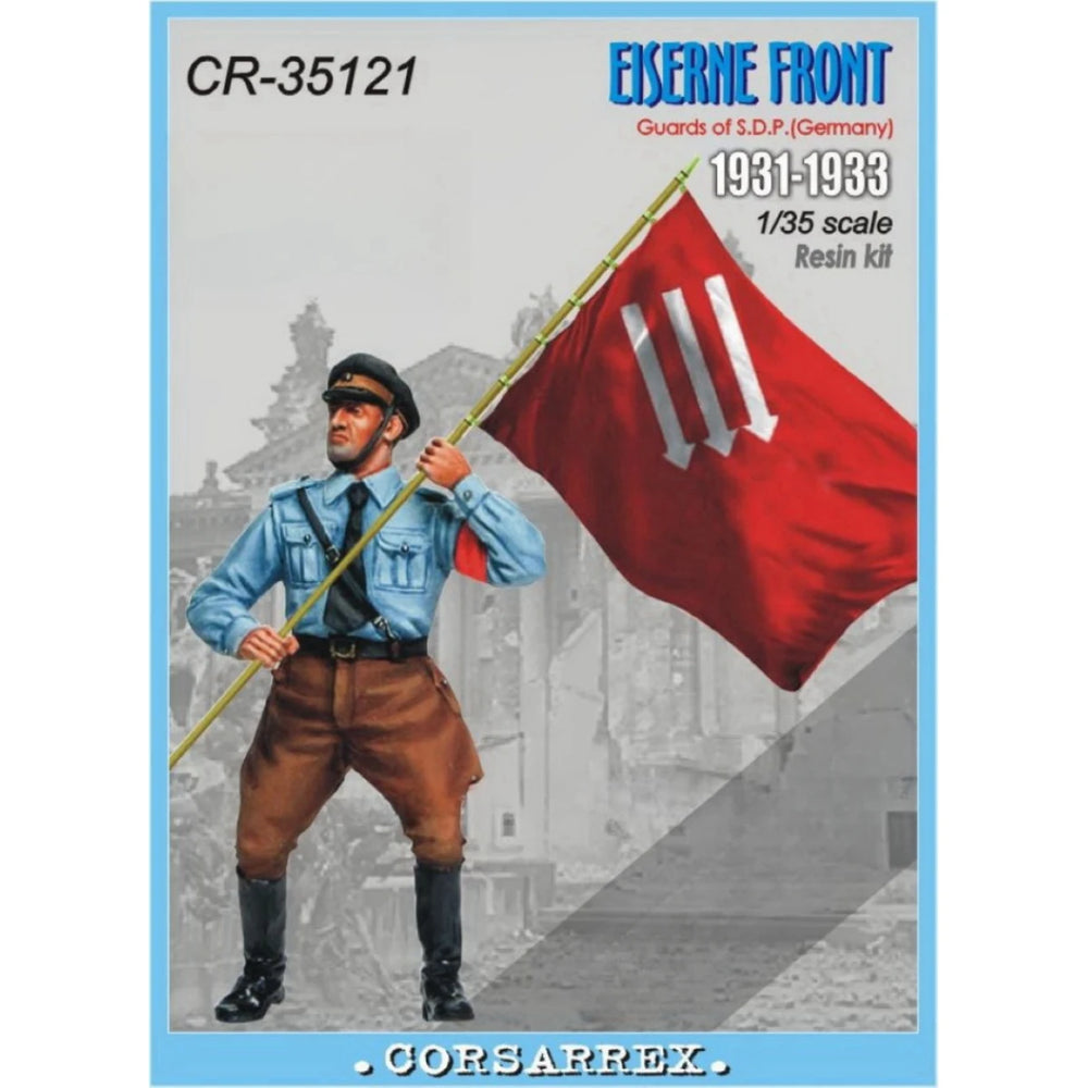 1/35 WWII German Flag Bearer, Resin Model Figure Kit, Unassembled and Unpainted