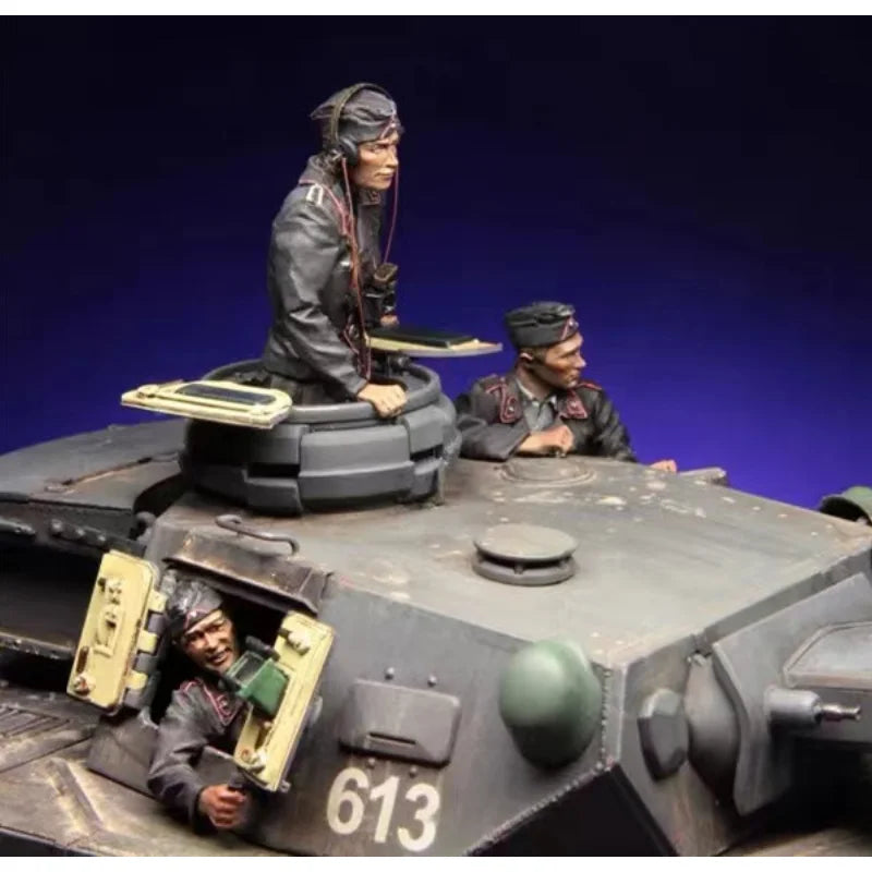 1/35 WWII German Panzer Tank Crew, 6 Figures, Resin Model Diorama Kit, Unassembled and Unpainted