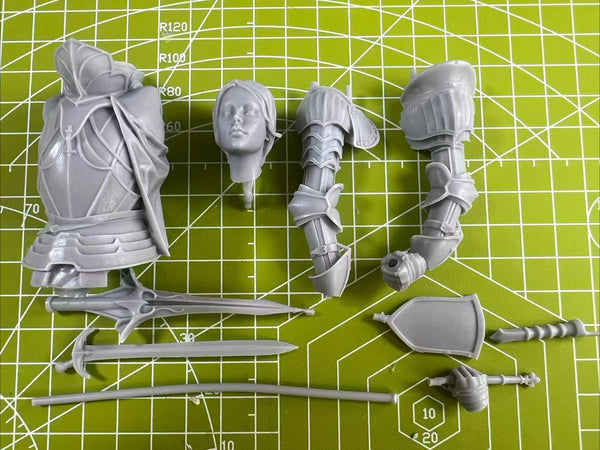 1/10 Medieval Female Warrior Saint Joan of Arc, Resin Model Figure Kit, Unassembled and Unpainted