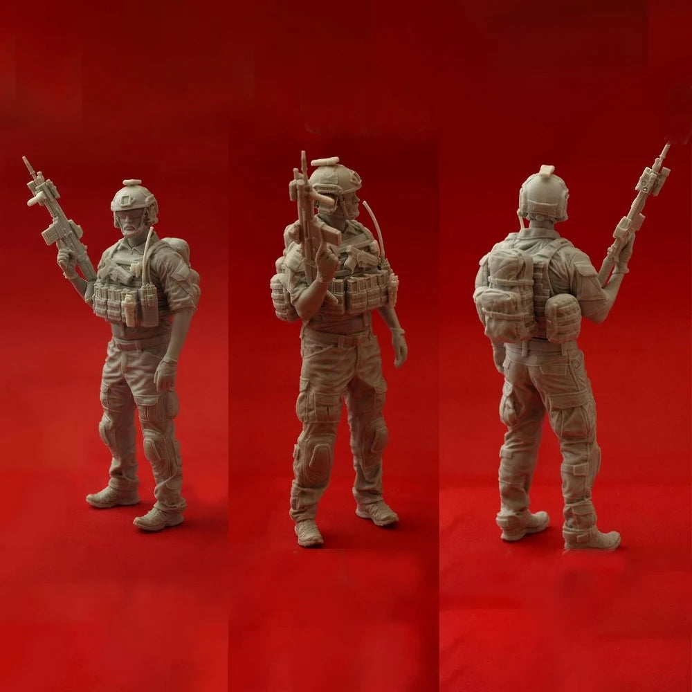 1/16 Modern Tactical Operator with Rifle at Ready, Resin Model Figure Kit, Unassembled and Unpainted