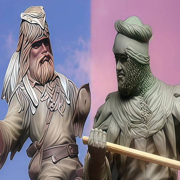 1/24 Medieval Fantasy Nordic Warriors with Mounted Archer, 4 Figures, Resin Model Figure Kit, Unassembled and Unpainted