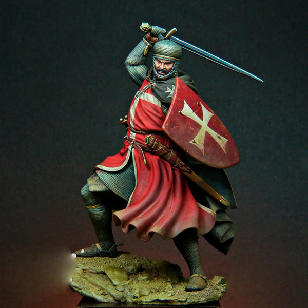 75mm Medieval Knight Crusader, Resin Model Figure Kit, Unassembled and Unpainted