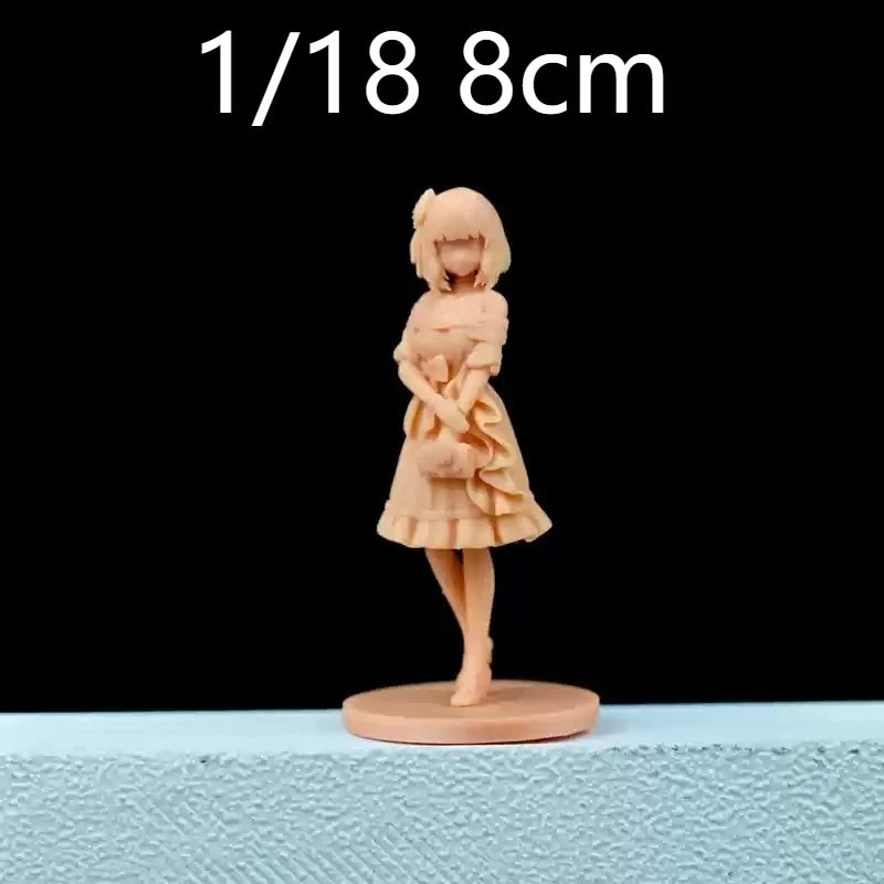1/32 Girl in Casual Dress, Resin Model Figure Kit, Anime Theme, Unassembled and Unpainted