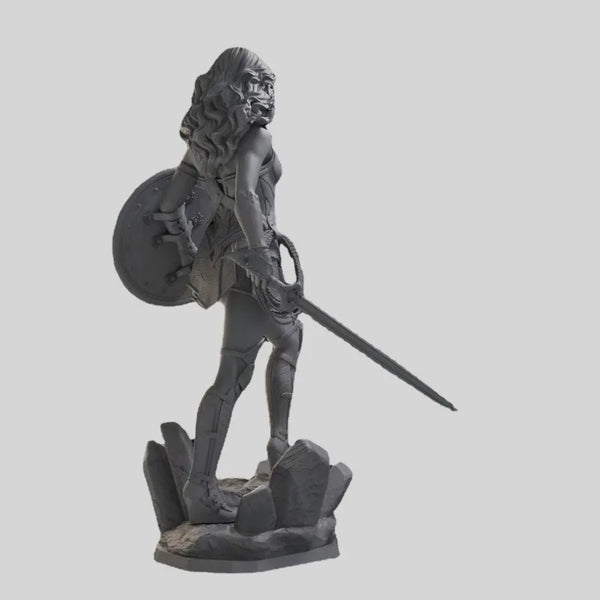 1/24 Medieval Fantasy Female Warrior with Shield, Resin Model Figure Kit, Unassembled and Unpainted