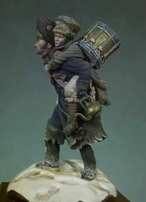 1/32 WWI Soldier with Drum & Equipment, Resin Model Figure Kit, Unassembled and Unpainted