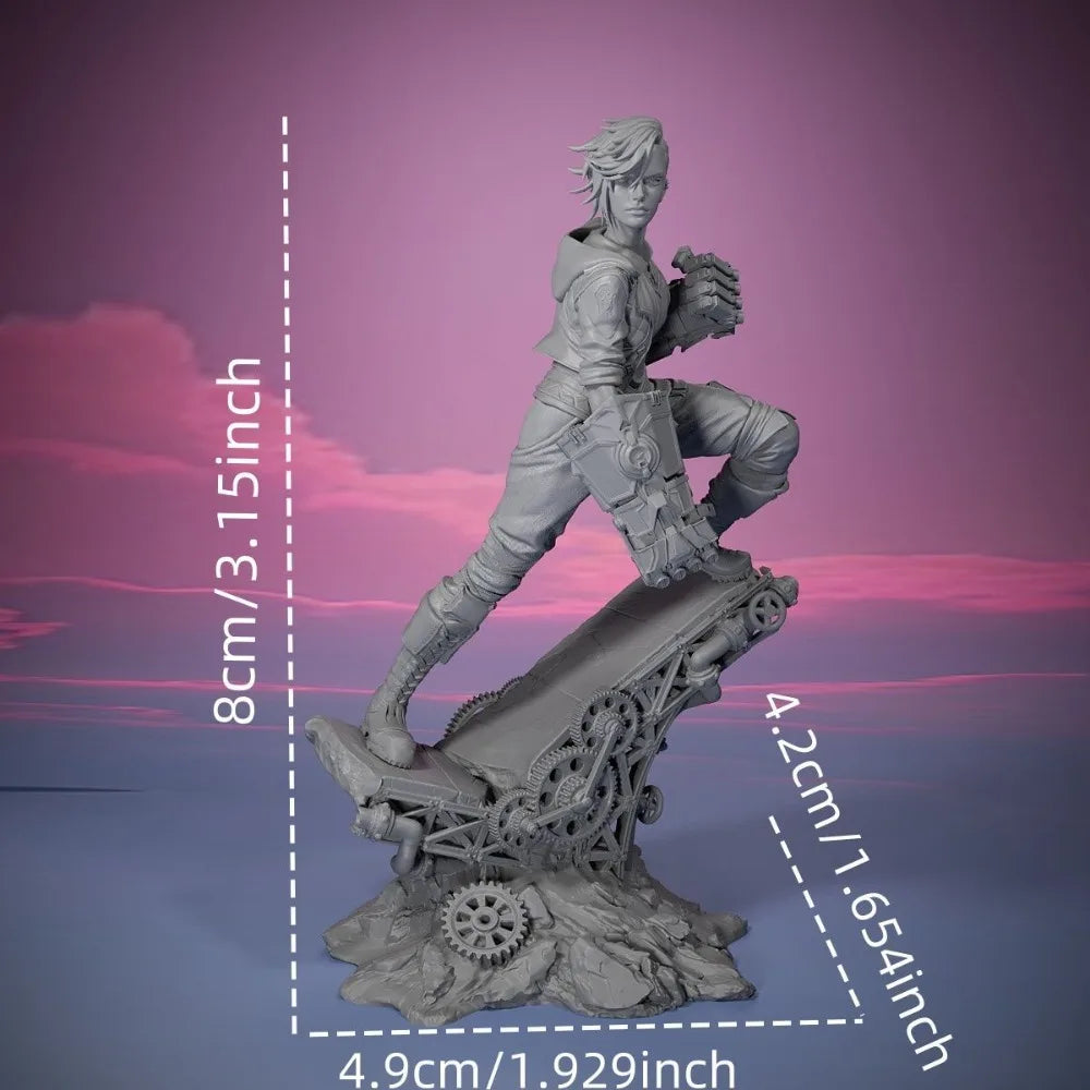 80mm Piltover Sheriff, Resin Model Figure Kit, Anime Theme, Unassembled and Unpainted