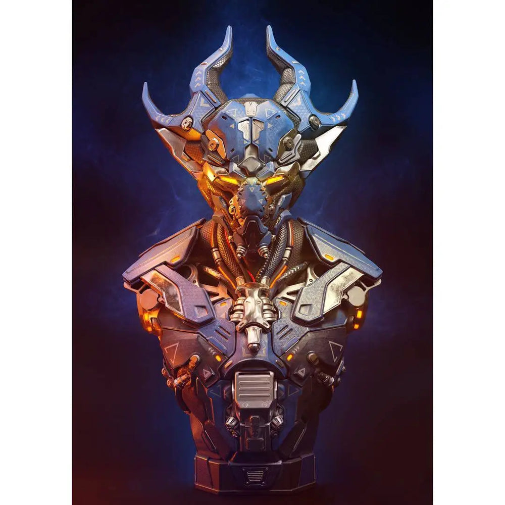 1/10 Armored Warrior, Resin Model Bust Kit, Sci-Fi Theme, Unassembled and Unpainted