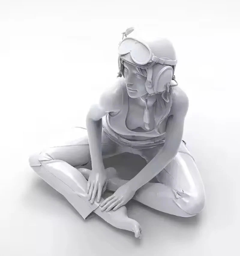 1/35 Modern Aviator Pilot in Casual Seated Pose, Resin Model Figure Kit, Unassembled and Unpainted
