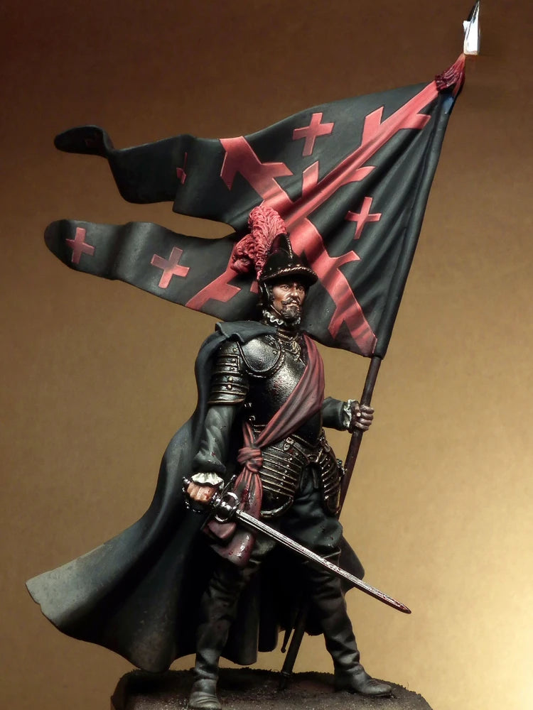 1/24 Medieval 16th Century Military Officer, Resin Model Figure Kit, Unassembled and Unpainted