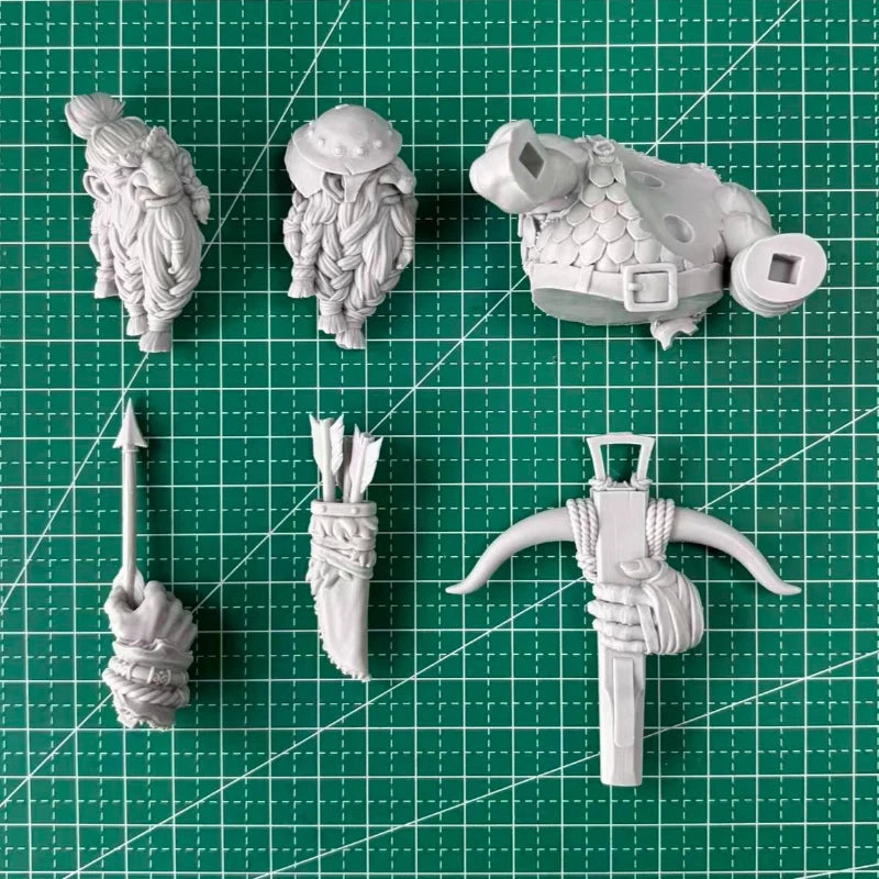 60mm Dwarf Archer, Resin Model Bust Kit, Fantasy Theme, Unassembled and Unpainted