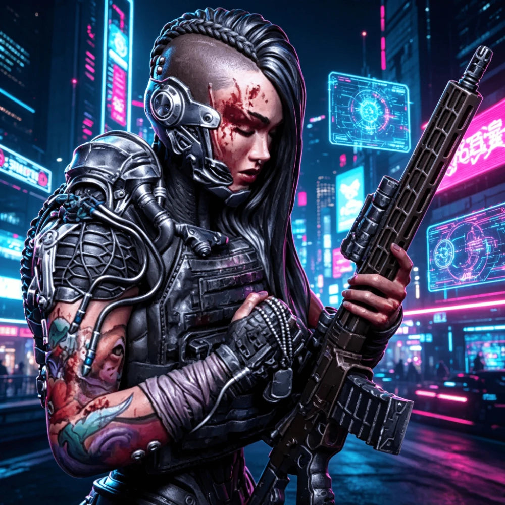 Cyberpunk Space Patrol Warrior — 90mm Resin Bust