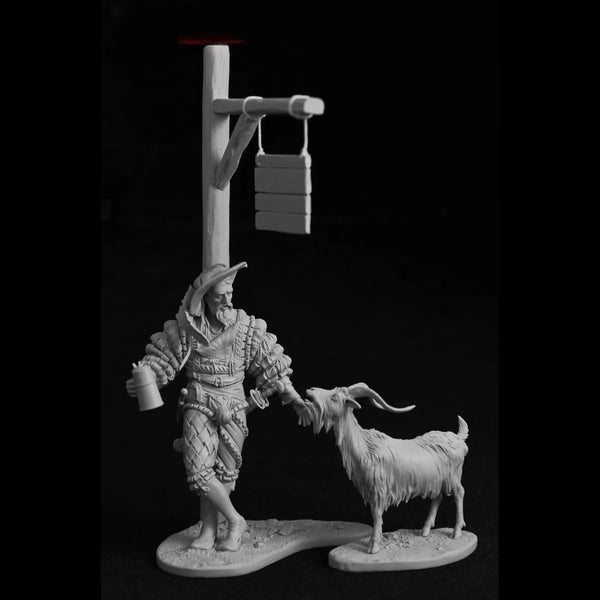 75mm Mercenary Battle, Resin Model Diorama Kit, Fantasy Theme, Unassembled and Unpainted