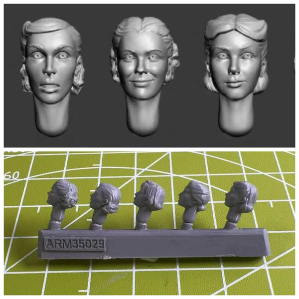 1/35 Modern Soldier Head Replacements, 28 Figures, Resin Model Accessory Kit, Unassembled and Unpainted