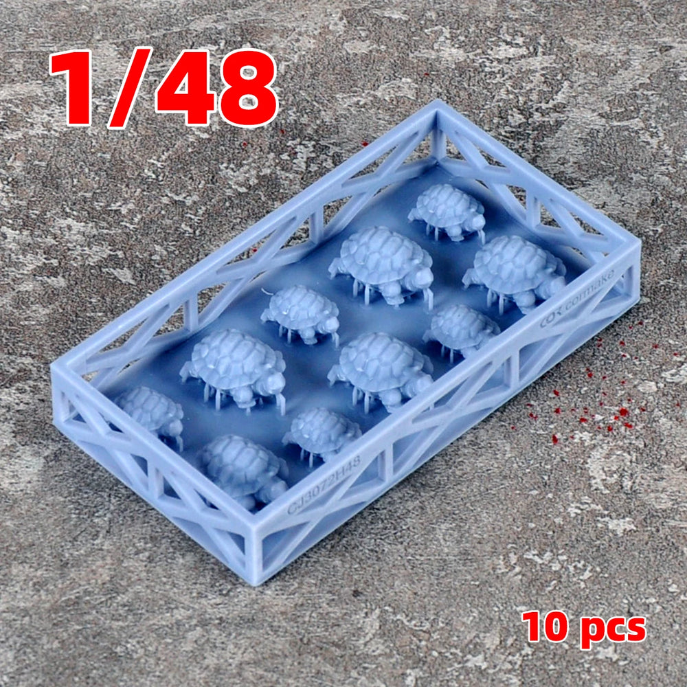 1/35 Tortoise Figurines, 12 Figures, Resin Model Creature Kit, Wildlife Theme, Unassembled and Unpainted