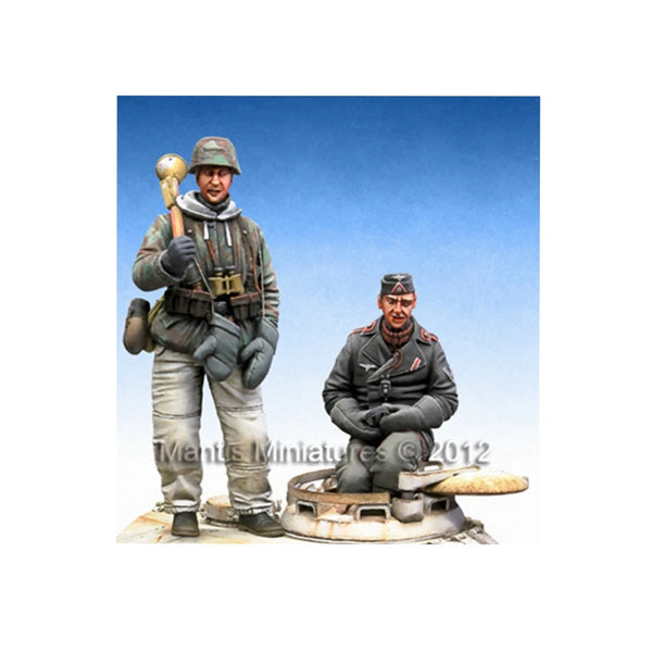 1/35 WWII German Infantry Squad in Combat, 2 Figures, Resin Model Figure Kit, Unassembled and Unpainted