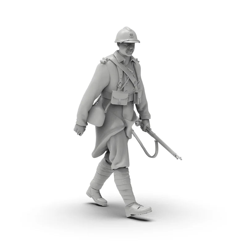 1/72 WWI French Infantry, 8 Figures, Resin Model Figure Kit, Unassembled and Unpainted
