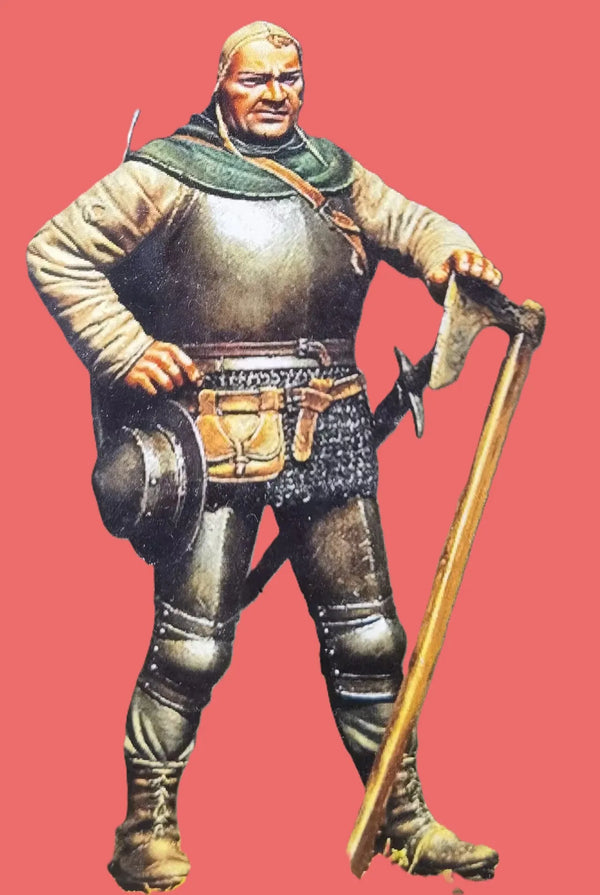 1/24 Medieval Veteran Knight with Pike and Shield, Resin Model Figure Kit, Unassembled and Unpainted