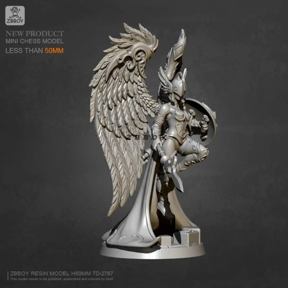 50mm Goddess of War Angel, Resin Model Figure Kit, Fantasy Theme, Unassembled and Unpainted