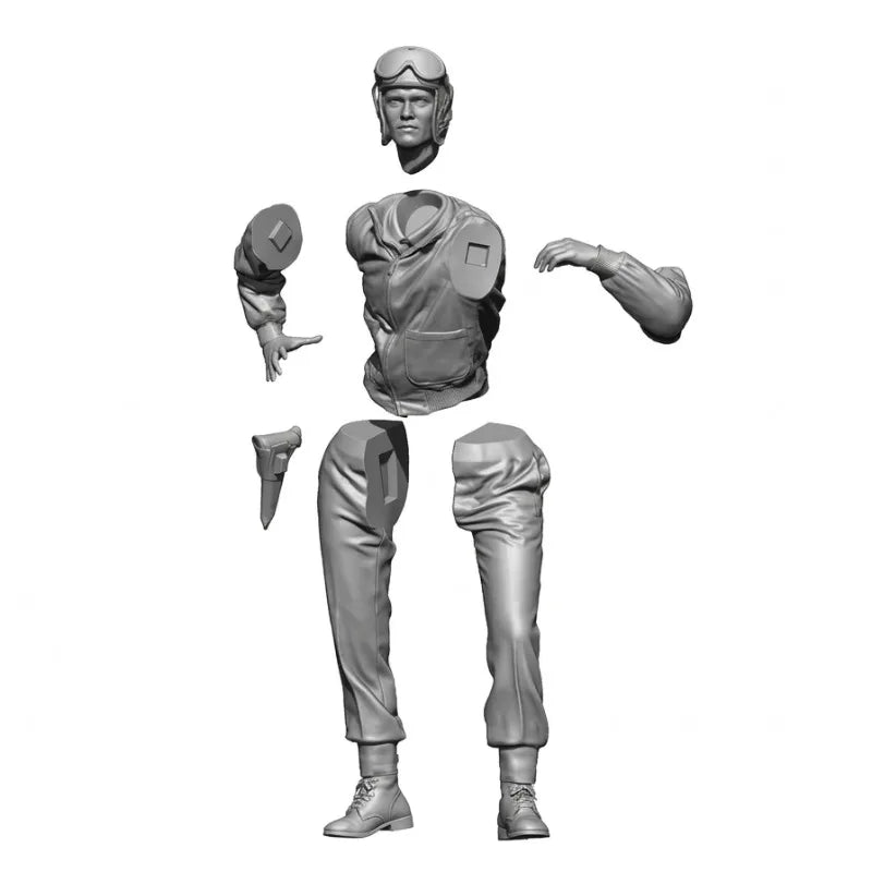 1/16 WWII US Army Tank Machine Gunner, Resin Model Figure Kit, Unassembled and Unpainted