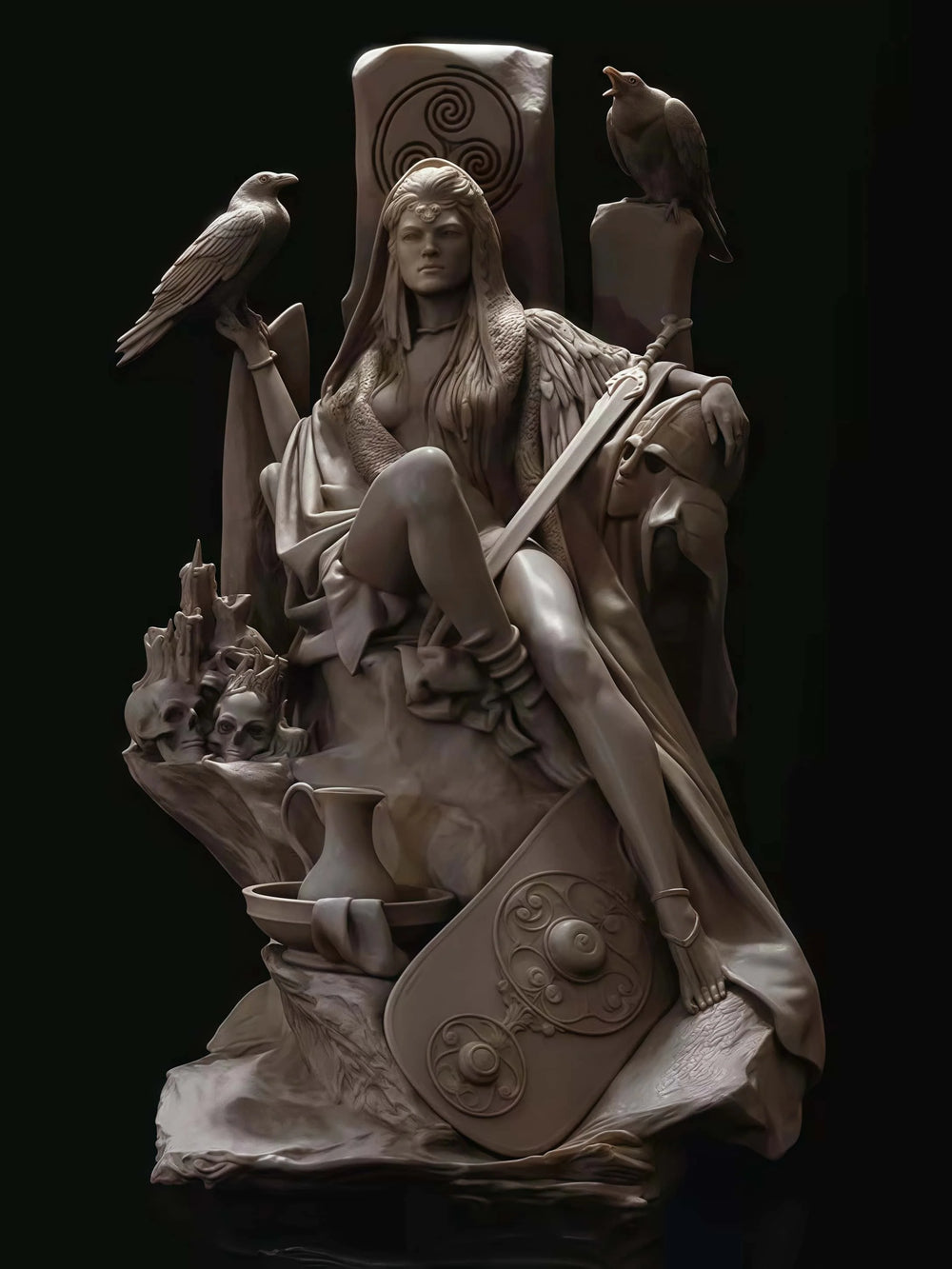 1/24 Medieval Female Sorceress, Resin Model Figure Kit, Fantasy Theme, Unassembled and Unpainted