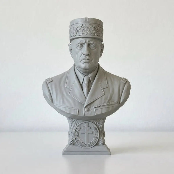 120mm WWII French General Charles De Gaulle, Resin Model Bust Kit, Unassembled and Unpainted