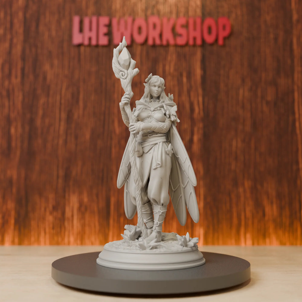 28mm Elf Druid, Resin Model Figure Kit, Fantasy Theme, Unassembled and Unpainted