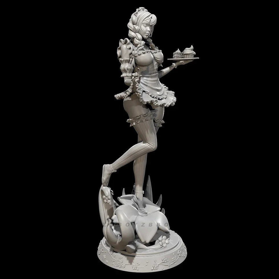 50mm Fantasy Female Maid, Resin Model Figure Kit, Fantasy Theme, Unassembled and Unpainted