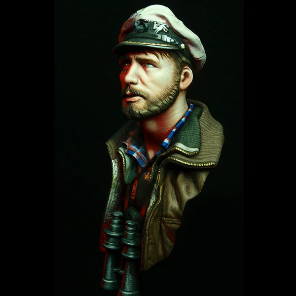 1/10 WWII German Submarine Captain, Resin Model Bust Kit, Unassembled and Unpainted