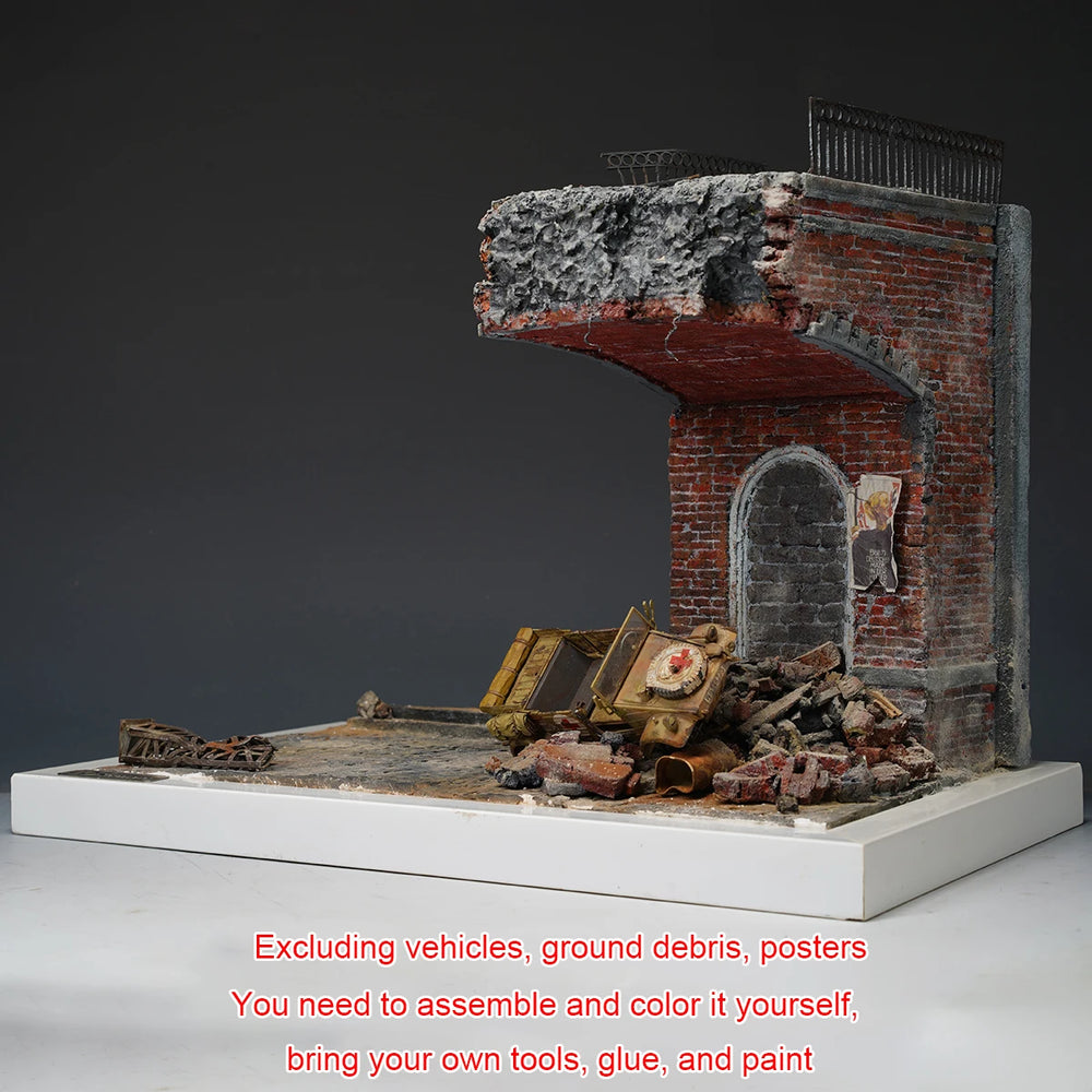 1/35 Architectural Footbridge, Resin Model Diorama Kit, Historical Theme, Unassembled and Unpainted