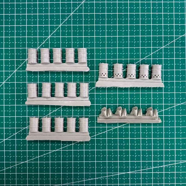 1/72 Military Barrels & Ammunition, Resin Model Accessory Kit, Military Theme, Unpainted