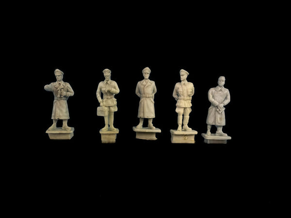 1/72 WWII Commander's Team, 5 Figures, Resin Model Figure Kit, Unassembled and Unpainted