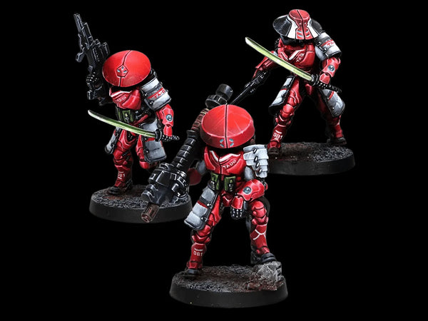 Red Faction Mercenaries, 3 Figures, Resin Model Figure Kit, Sci-Fi Theme, Unassembled and Unpainted