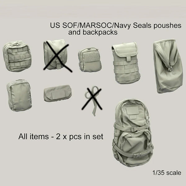 1/35 Modern US Tactical Gear, Resin Model Accessory Kit, Unpainted
