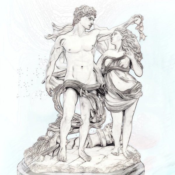 1/24 Biblical, 2 Figures, Resin Model Figure Kit, Mythology Theme, Unassembled and Unpainted
