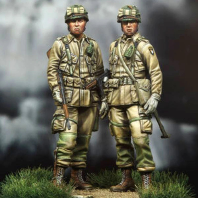 1/35 WWII Allied US 101st Airborne, 2 Figures, Resin Model Figure Kit, Unassembled and Unpainted