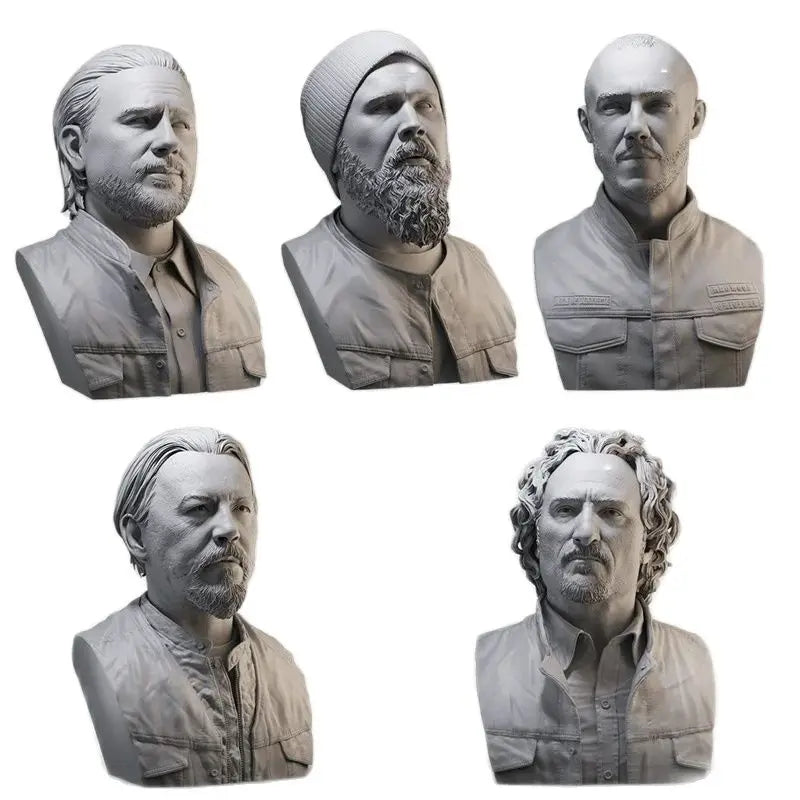 1/10 Sons of Anarchy, 7 Figures, Resin Model Bust Kit, Unassembled and Unpainted