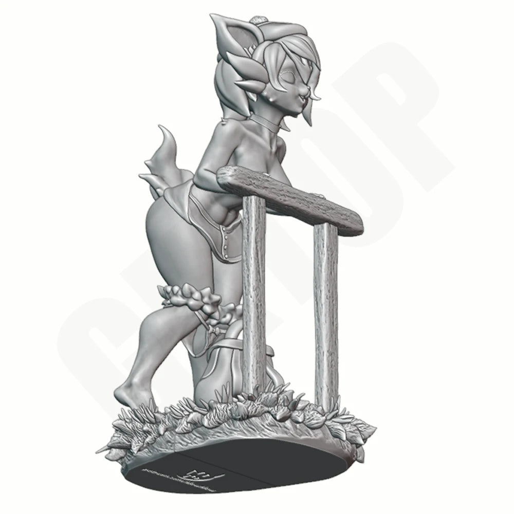 1/24 Beast Ear Fantasy Female, Resin Model Figure Kit, Fantasy Theme, Unassembled and Unpainted