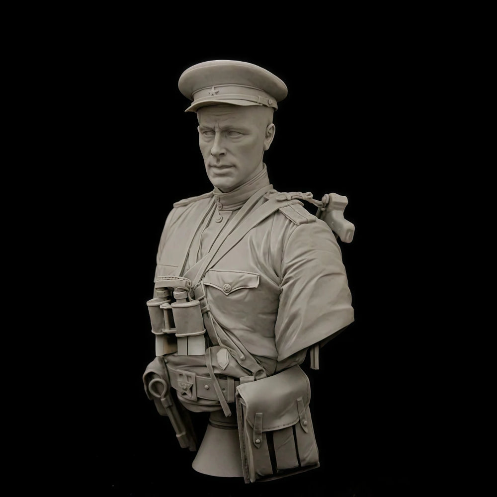 1/10 Cold War Soviet Commander, Resin Model Bust Kit, Unassembled and Unpainted