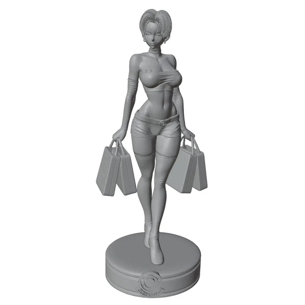 1/24 Modern Shopping Girl, Resin Model Figure Kit, Anime Theme, Unassembled and Unpainted
