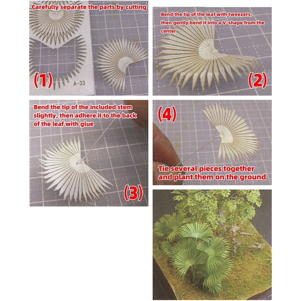 1/35 Tropical Plant Foliage Set, Resin Model Terrain Kit, Wildlife Theme, Unpainted