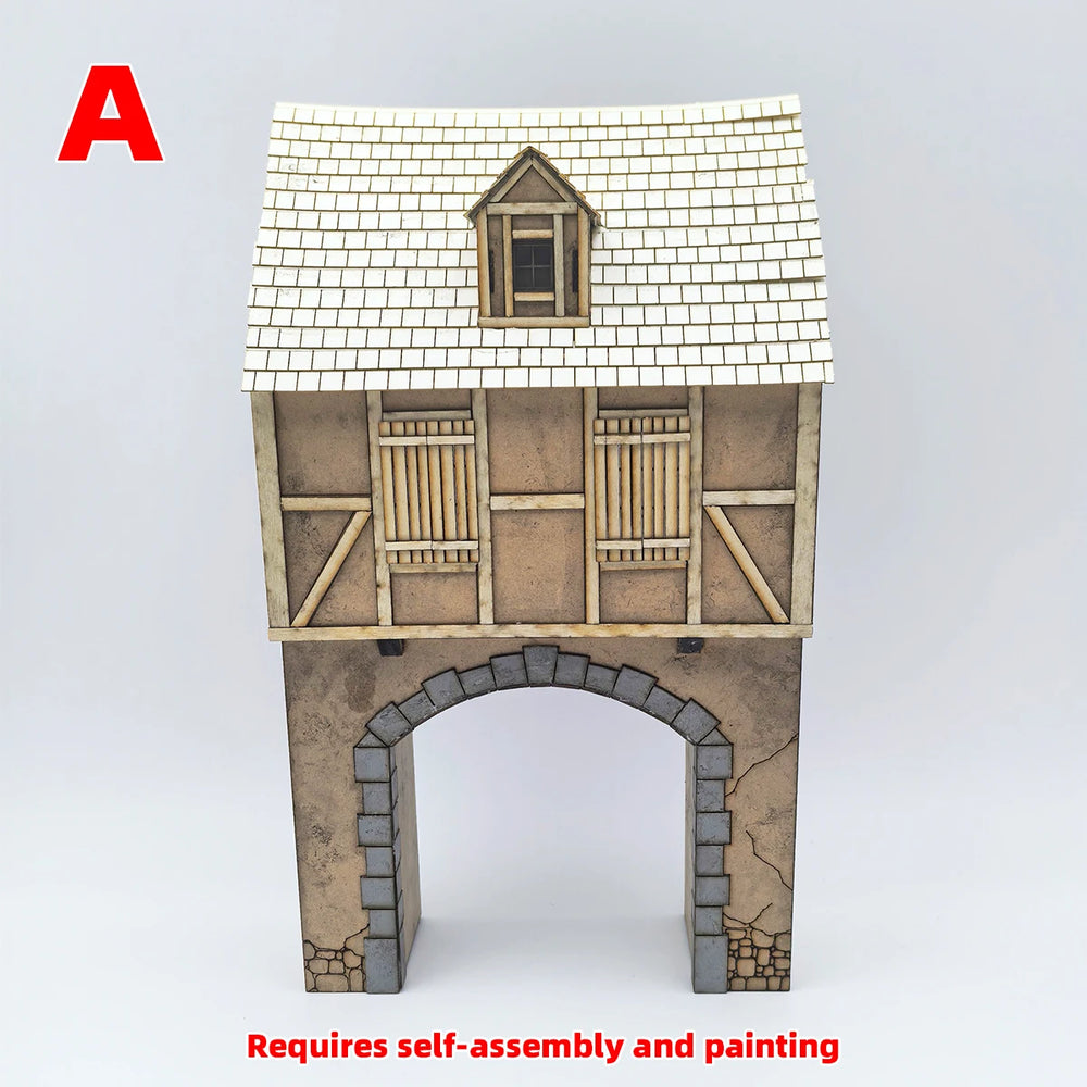 1/35 Medieval European Gatehouse, Resin Model Diorama Kit, Unassembled and Unpainted