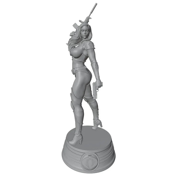 75mm Female Sci-Fi Soldier in Beret with Plasma Rifle, Resin Model Figure Kit, Fantasy Theme, Unassembled and Unpainted