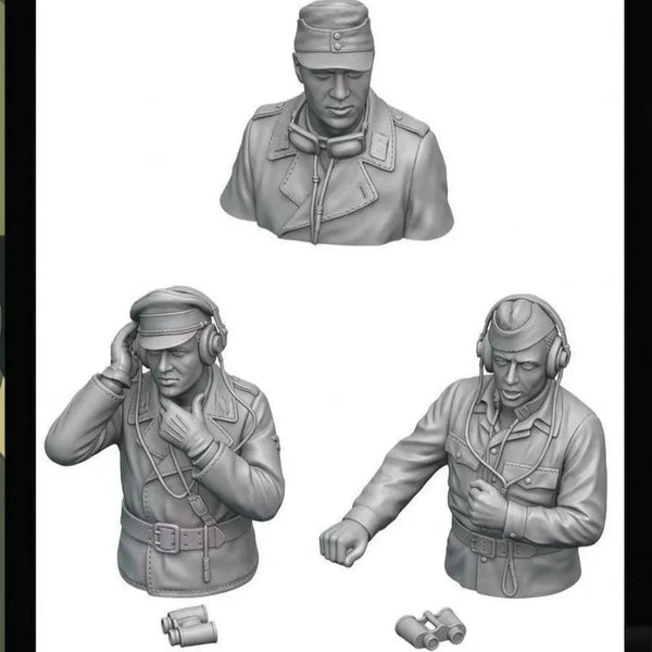 1/35 WWII German WWII Tank Corps Soldiers, 5 Figures, Resin Model Figure Kit, Unassembled and Unpainted