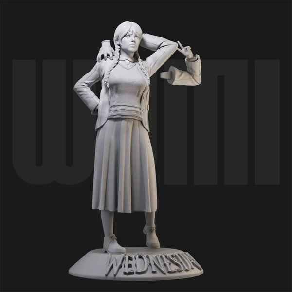 1/18 Gothic Wednesday Addams, 2 Figures, Resin Model Figure Kit, Fantasy Theme, Unassembled and Unpainted